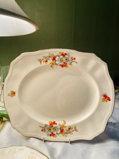 Alfred Meakin England Floral Plate & Platter Set