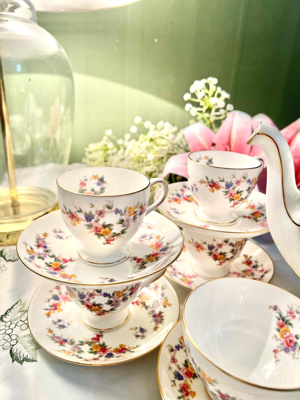 Fenton Spring Flowers English Coffee Set – 10 Pieces