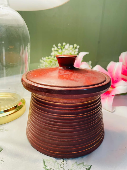 Vintage Crown Devon England Brown Lidded  Casserole Pot – 6 Inch