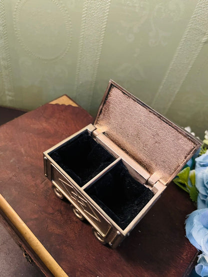 Vintage Train Car Trinket Box – Metal Railroad Wagon Keepsake Box