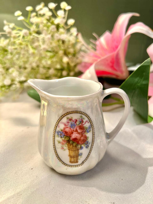Vintage Floral Porcelain Milk Jug 3.5 Inch