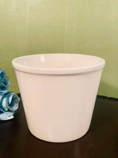 Classic White Ceramic Plant Pot – 4 Inch