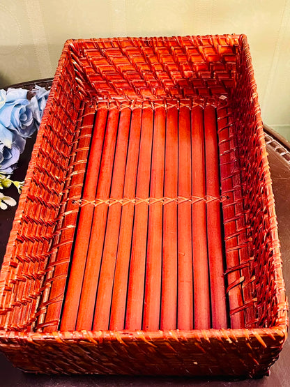 Large Rectangular Bamboo Storage Basket – Woven Organizer Basket