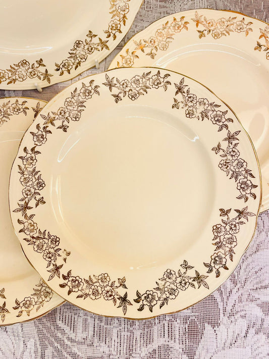 Alfred Meakin England Floral Medium Plates Set 0f 4