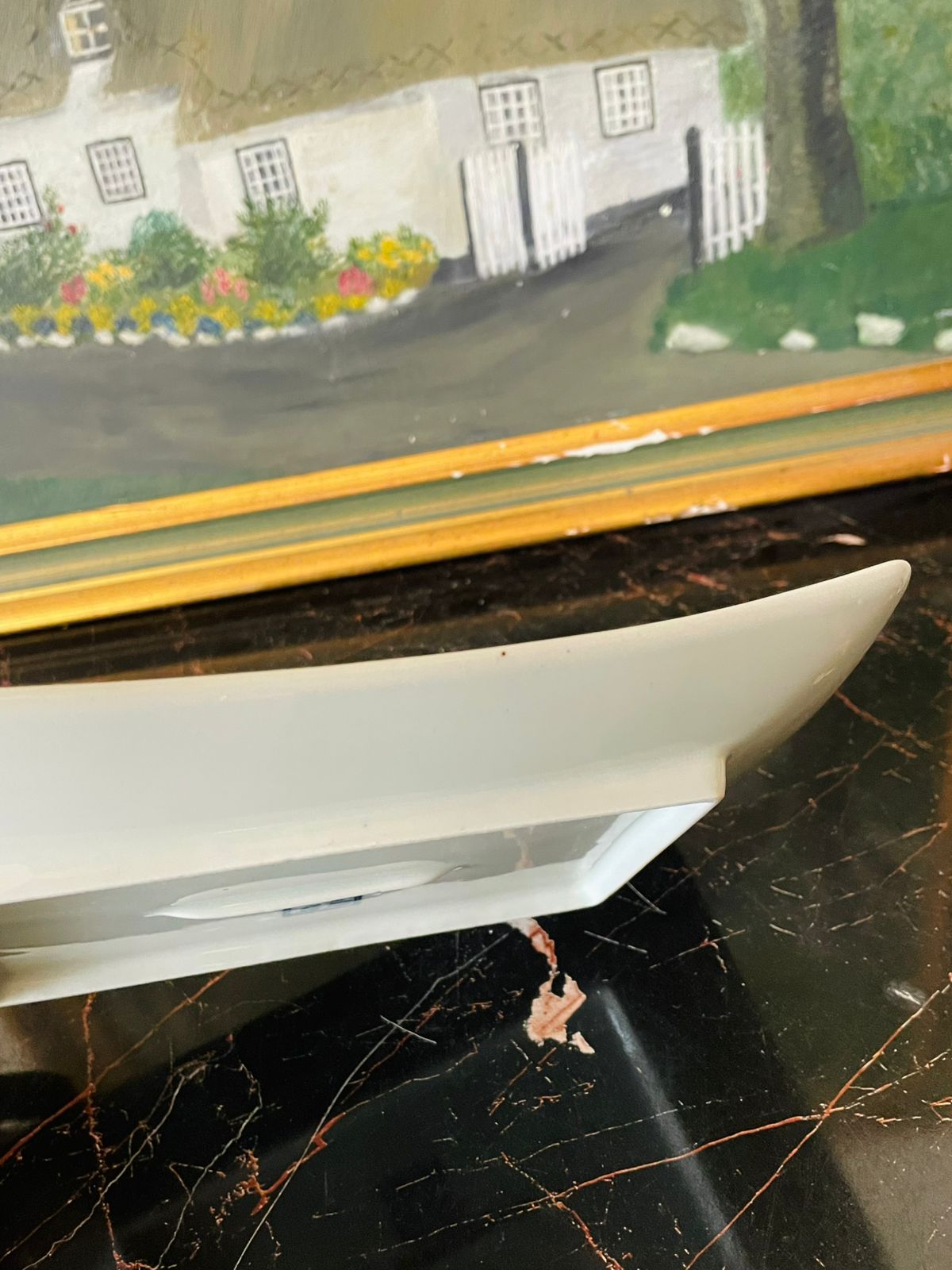 Set of 2 Hand-Painted Rectangular trays with Rooster Design – Asian Porcelain Tableware