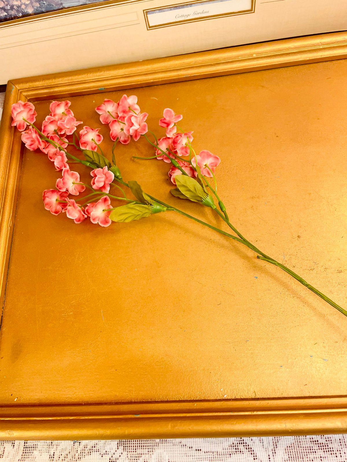 Pink Artificial Blossom Floral Spray 15"