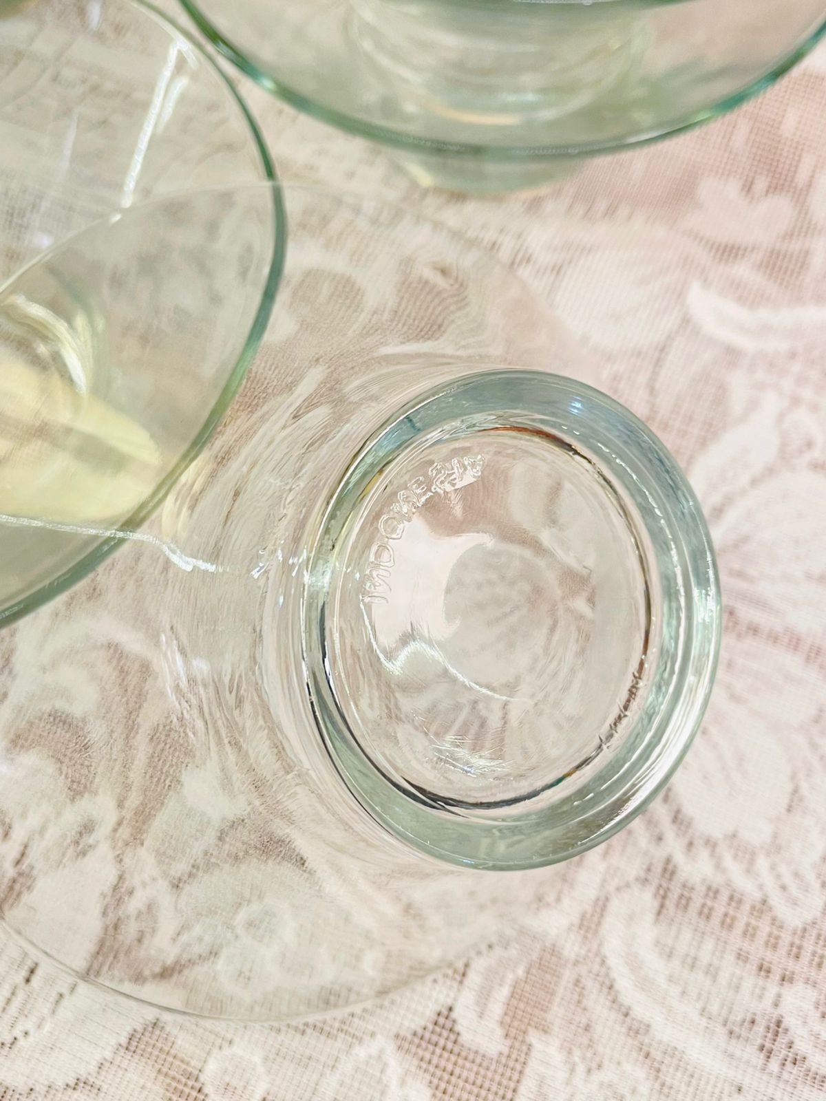 Set of 6 Vintage Clear Crystal Glass Dessert Bowls with box