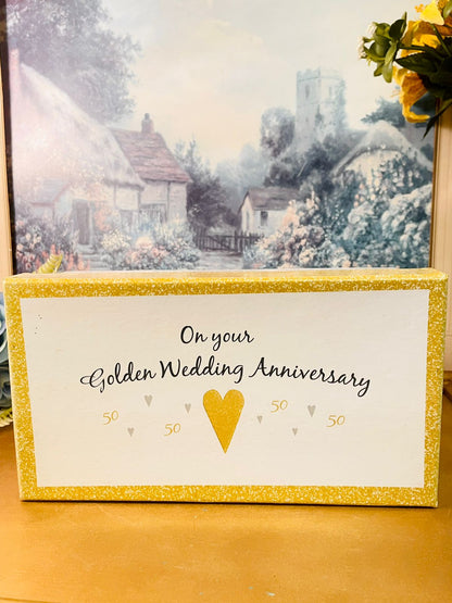 50th Golden Anniversary Mug Set – Couple Gift Box