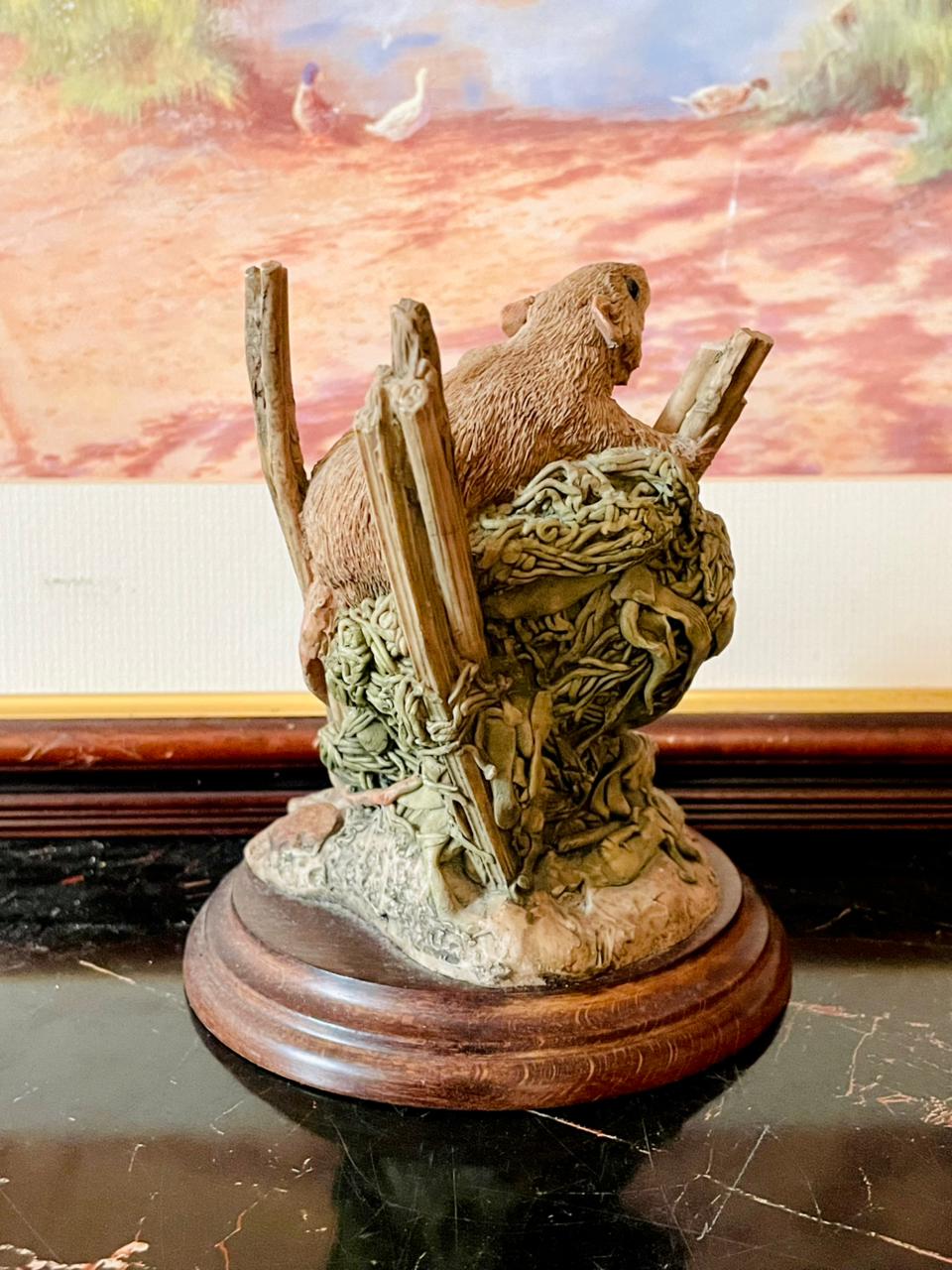 Vintage Ceramic Mouse Figurine on Nest – Collectible Nature Sculpture (England)