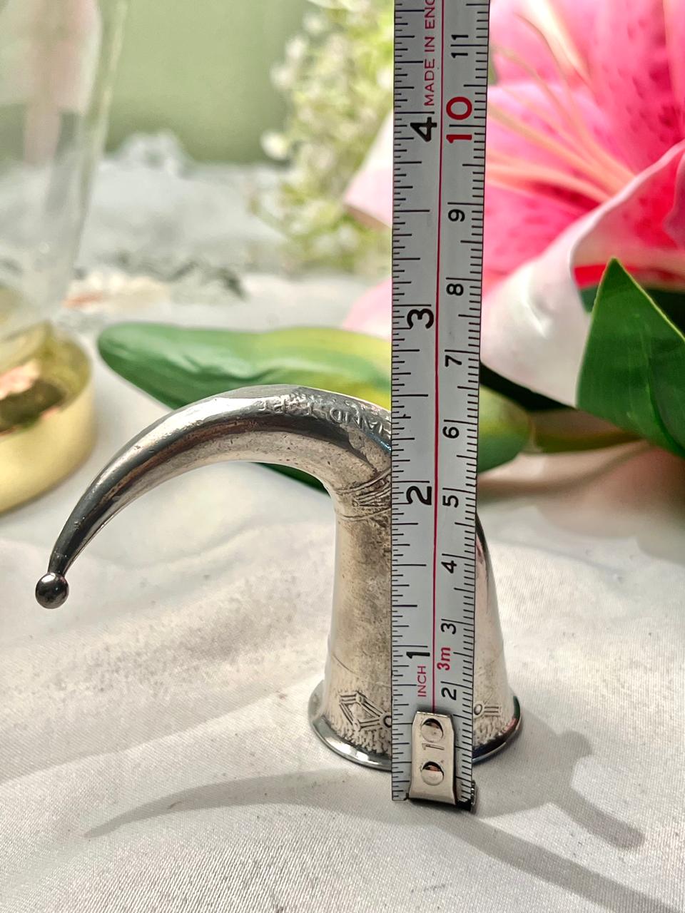 Vintage Silver Norwegian pewter Viking drinking horn– 3 Inches