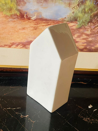 White Ceramic House Tealight Holder – Heart Window Design (England)Home Decor