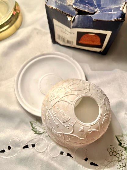 Nordic Lights White Butterfly Candle Holder – Approx. 4 Inch