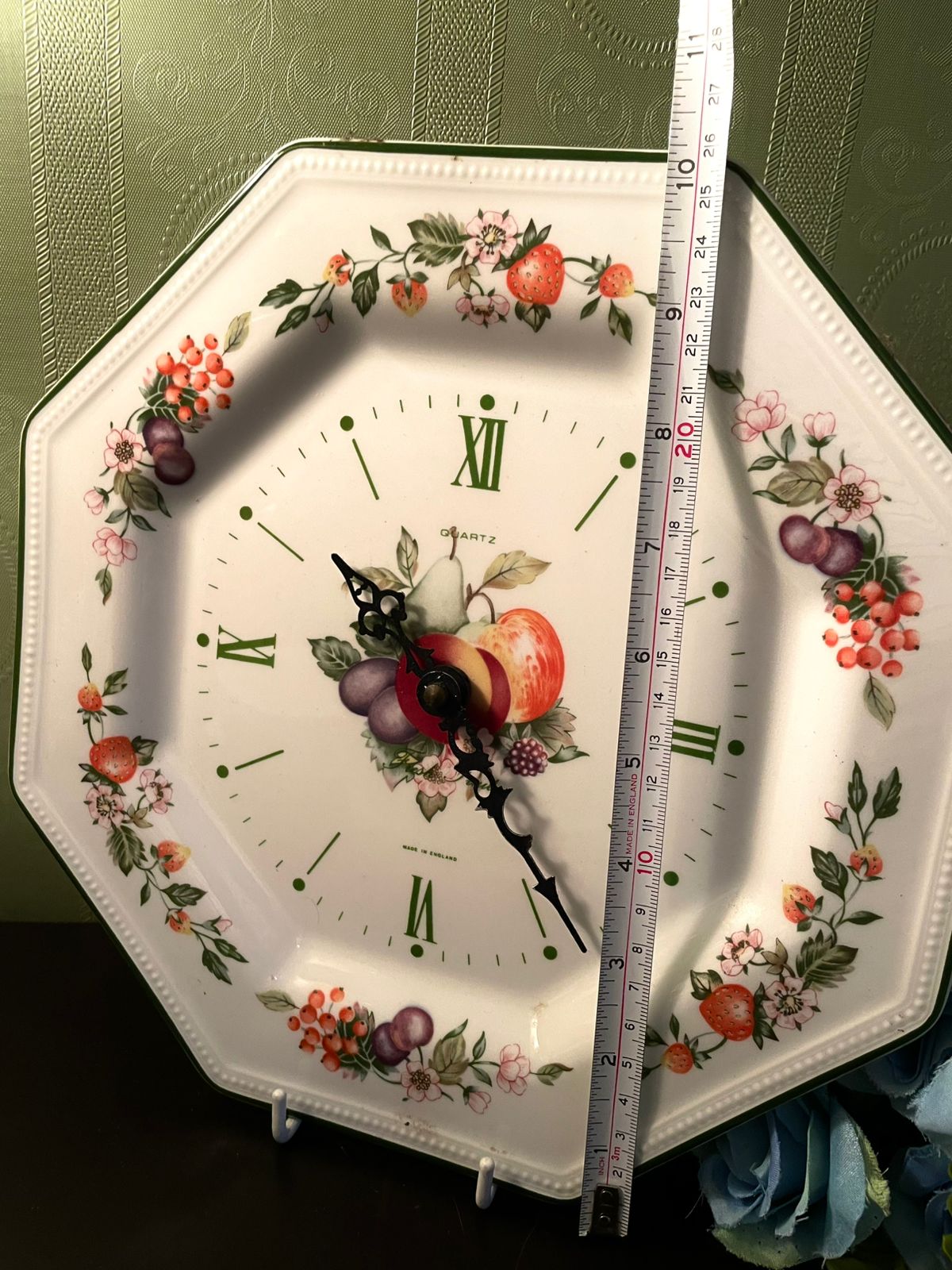 Johnson Bros England Fruit Pattern Wall Clock 10 Inch
