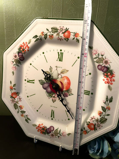 Johnson Bros England Fruit Pattern Wall Clock 10 Inch