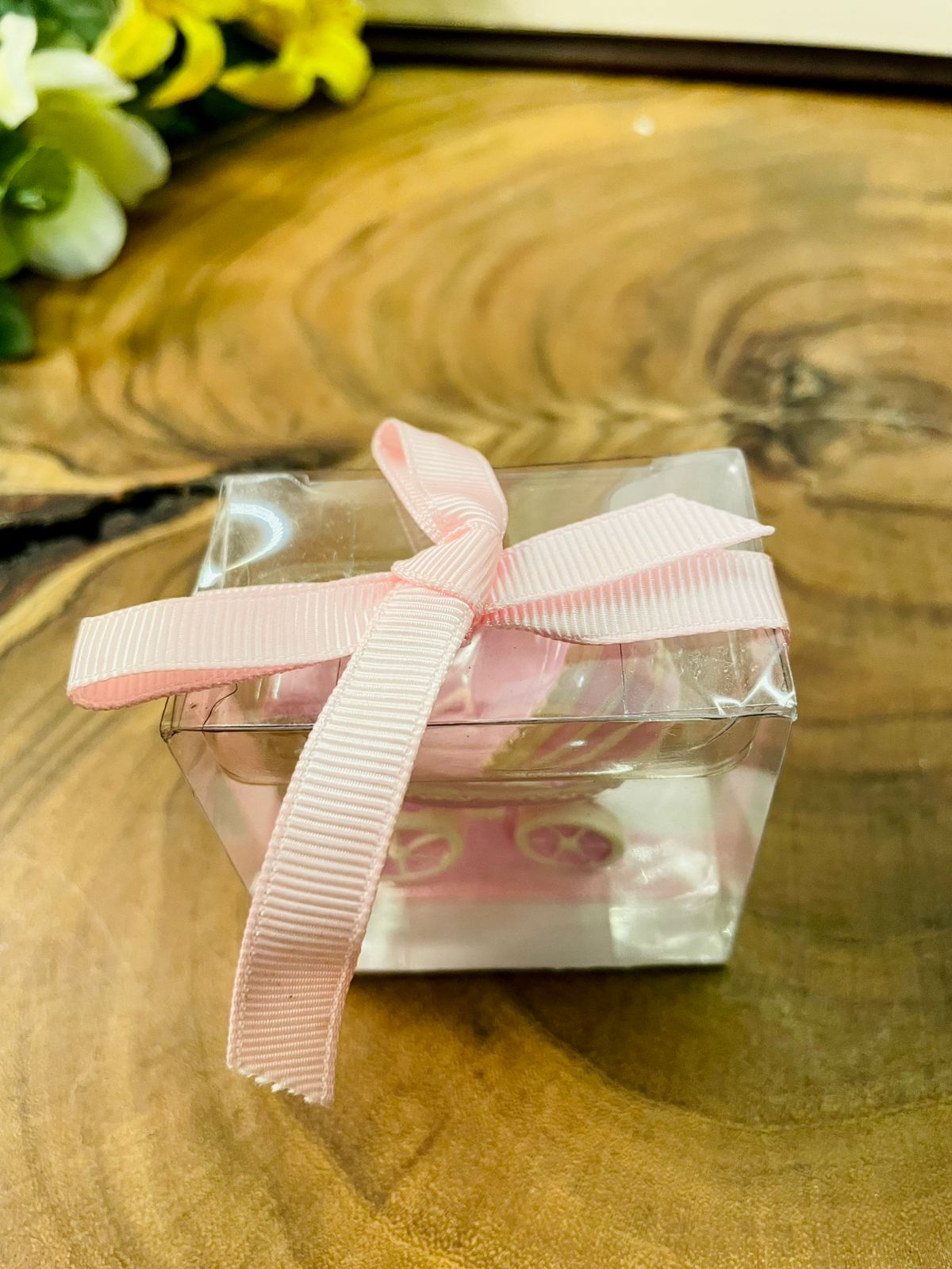 Pink Pram Candle Gift Box Baby Shower Decor