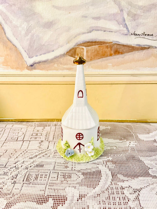 Vintage Cottage Church Porcelain Bell – Decorative Collectible