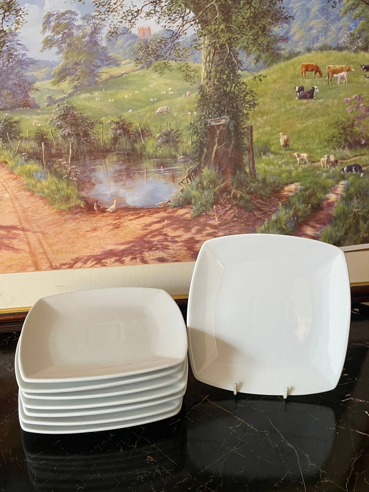 square dinner plates, Cargo Arc plates, white porcelain dinner set, modern square crockery, microwave safe plates, oven safe serving plates, dishwasher safe plates, minimalist dinnerware, Pakistani crockery collection, dinner set for 6