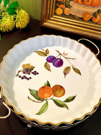 Royal  Worcester Fruit Serving Dish 26 cm Silver-Tone Holder