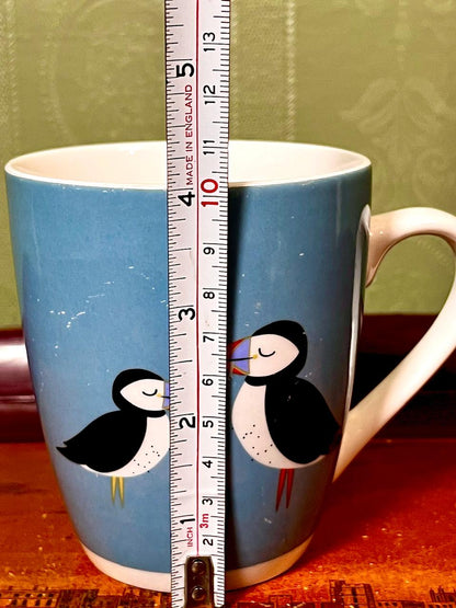 Dunelm Puffin Blue Porcelain Mug – 4"