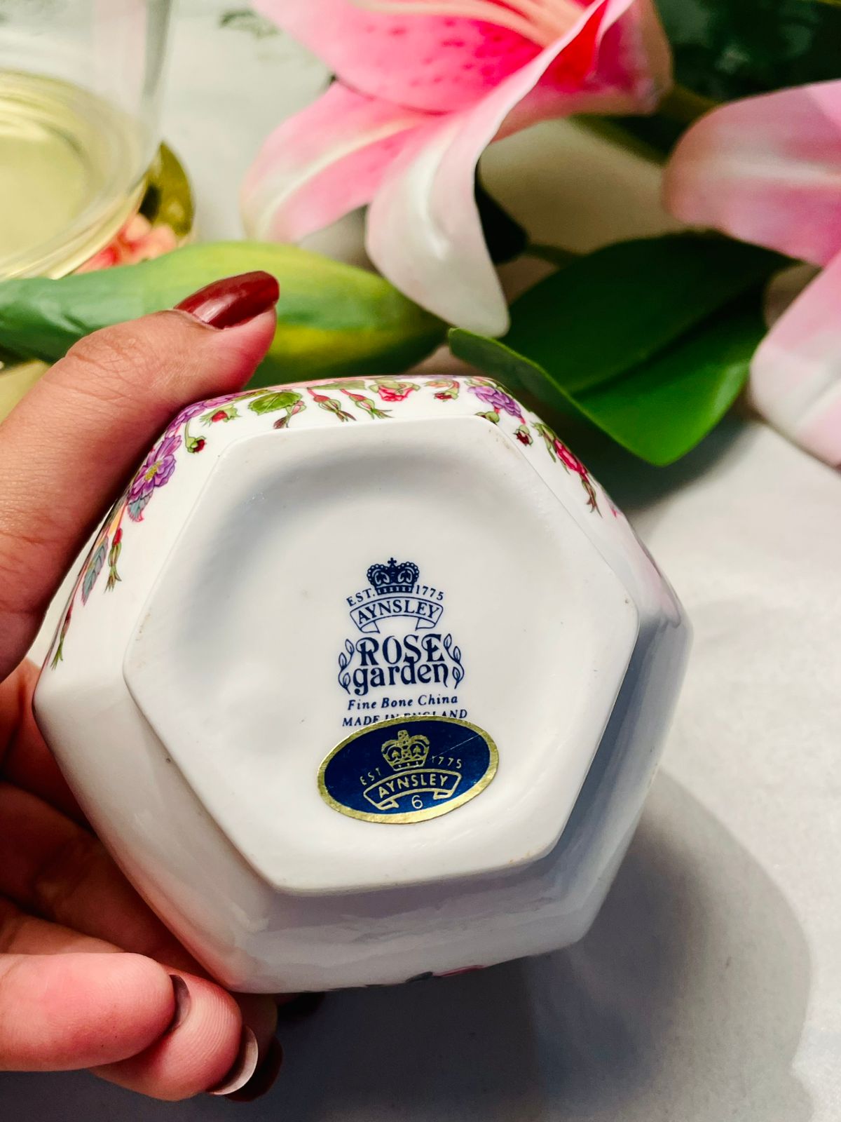 Aynsley Rose Garden Fine Bone China Floral Bowl 8cm