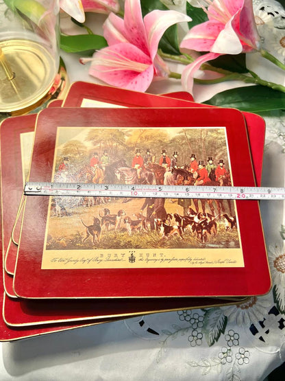 Vintage Bury Hunt Red Placemats 6-Piece Set 24 cm