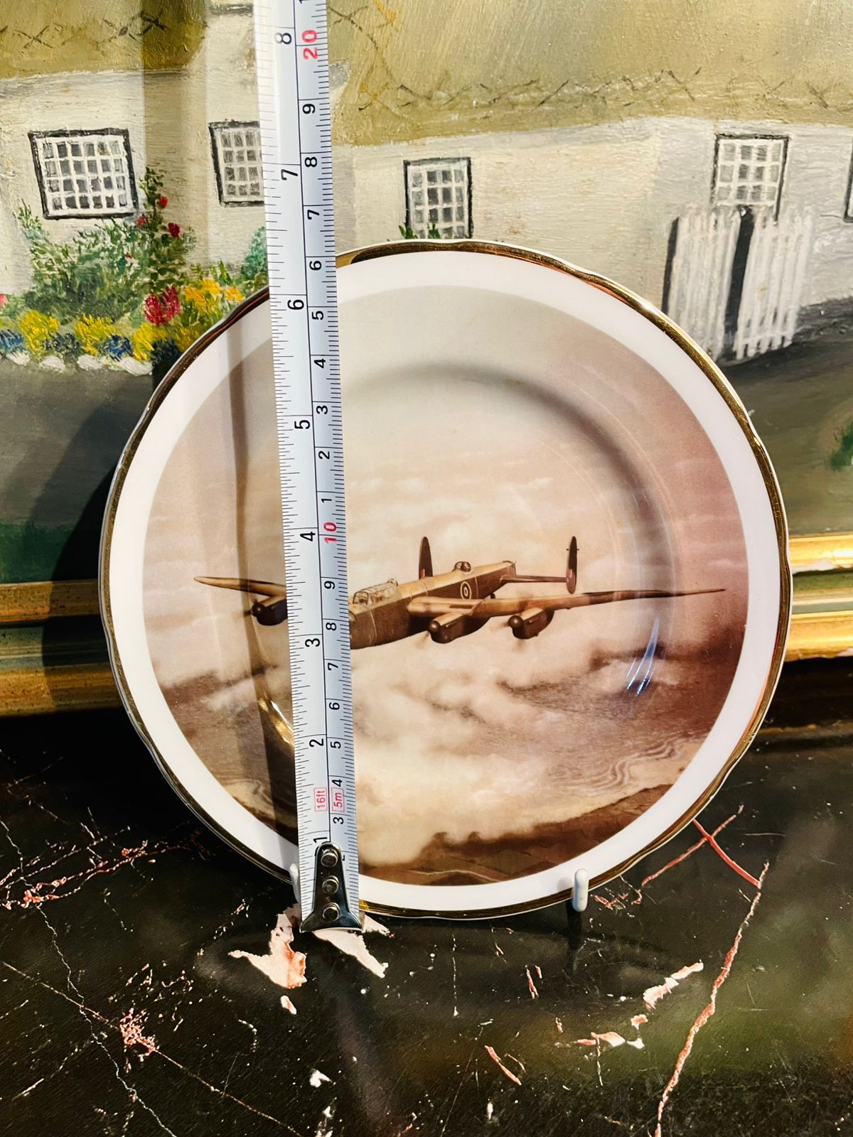 Vintage WWII Lancaster Bomber Collector Plate – English Bone China (Fenton China Company)