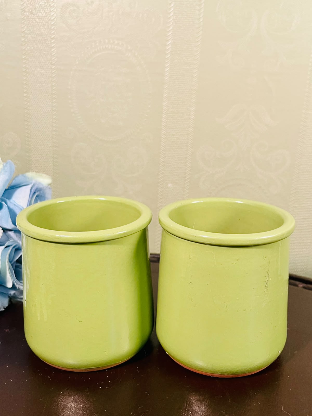 Lime Green Ceramic Planters – Set of 2 | 3 Inch