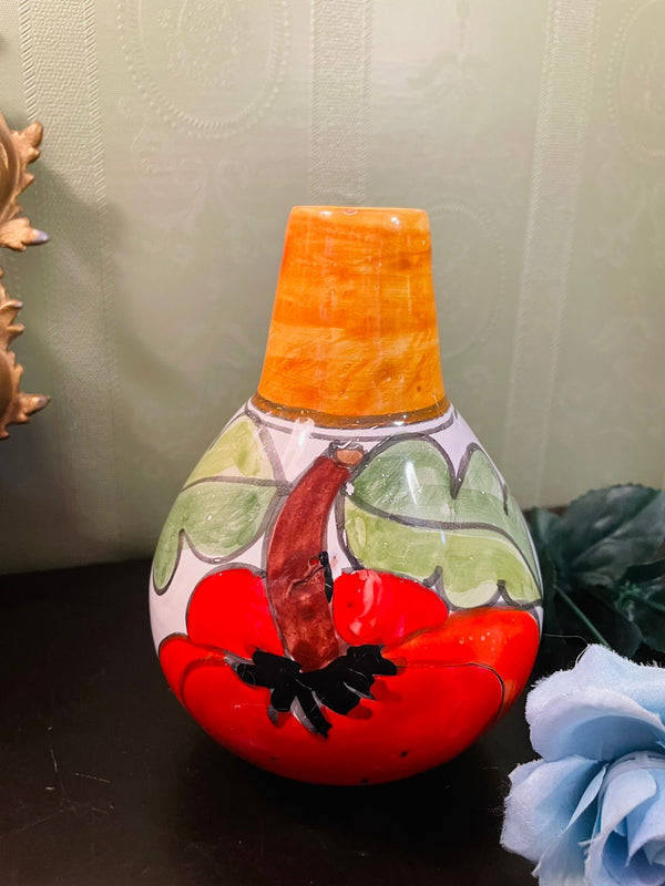 Vintage Hand-Painted Ceramic Floral Vase | Cottage Style Home Decor