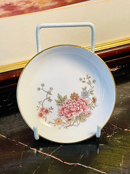Royal Doultan Mini Serving Plate / Trinket Plate with Floral Design & Gold Rim