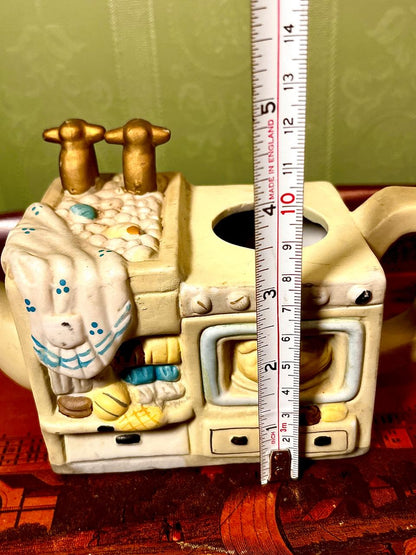Vintage Ceramic Kitchen Stove Utensil Holder Vase or Tooth pick holder 5.5 Inch