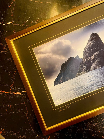 Vintage Seascape Framed Photography – Rocky Coast Wall Art