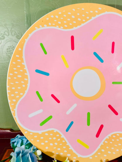 Pink Donut Round Serving Tray or Platter – 13 Inch