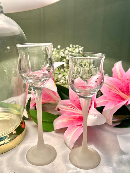 Crystal Cordial Stemware Candle Stand Set of 2 18 cm