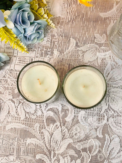 Vintage Glass Jar Candle  – Soft Sage Duo