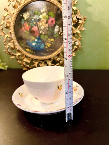 Floral Ceramic Cup and Saucer Set