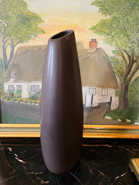 Tall Matte Charcoal Vase – Modern Ceramic Minimalist Decor