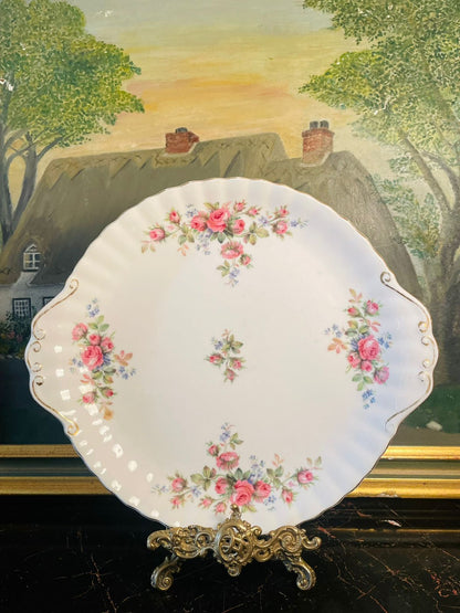 royal albert moss rose, royal albert england, vintage floral plate, bone china serving plate, english cottage decor, royal albert collection, floral china platter, tea party plate, victorianstyle decor, collectible english china, sunsetvintage, cottagecoredecor, timelessflorals, elegantvintage