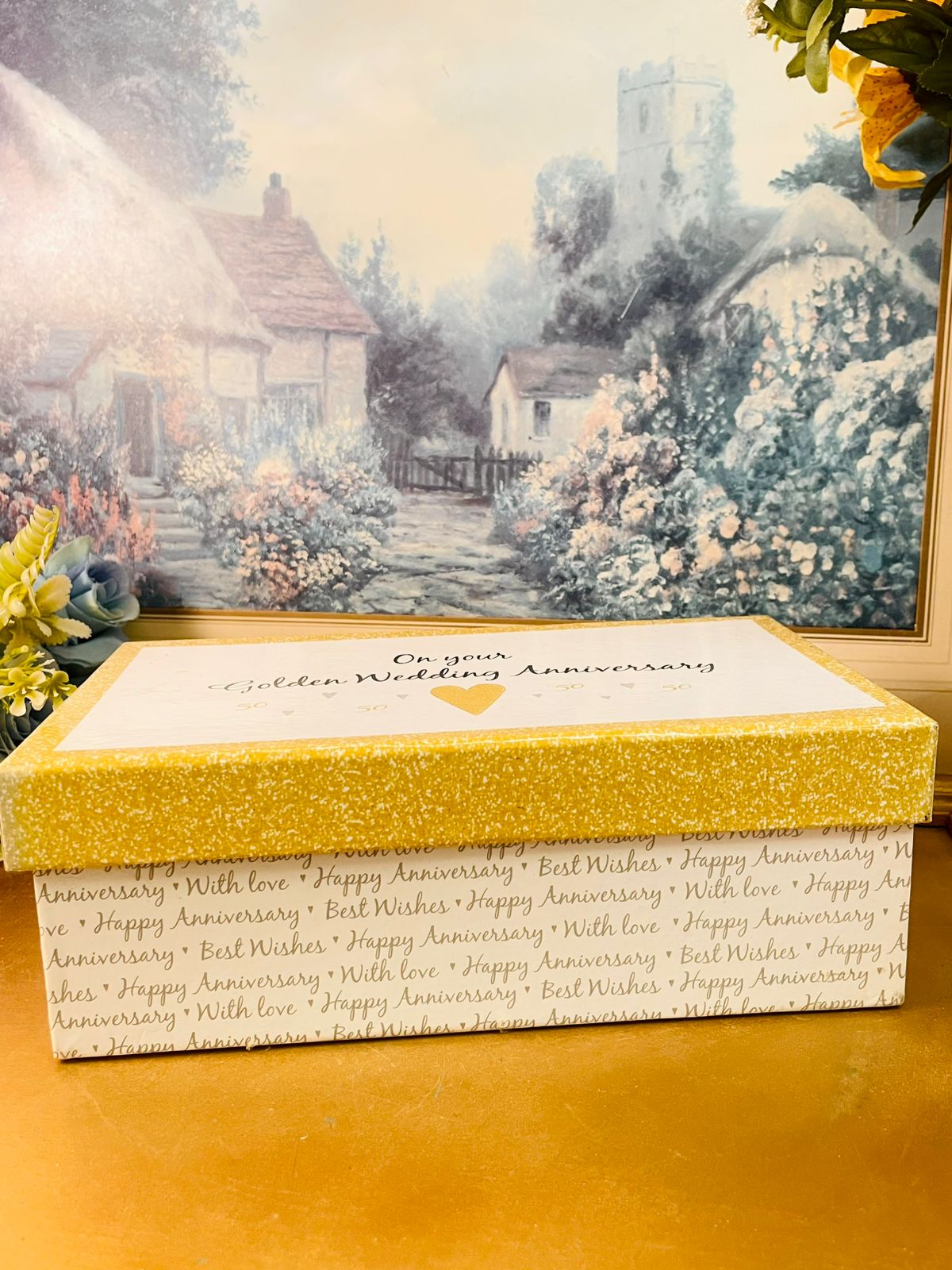 50th Golden Anniversary Mug Set – Couple Gift Box