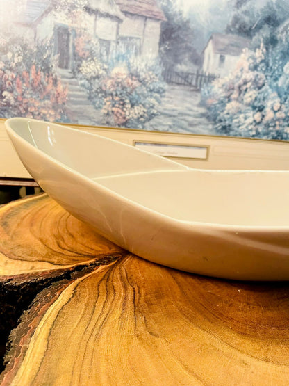 Modern White Porcelain Serving Bowl Minimalist Dish