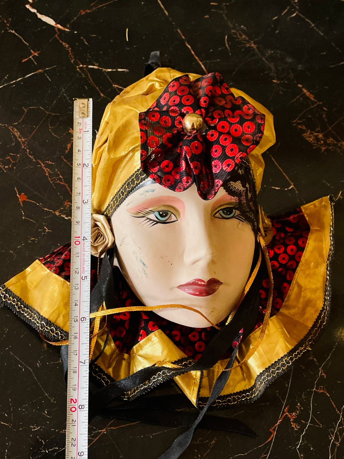 Vintage Venetian Style Wall hanging – Gold & Red Jester Design