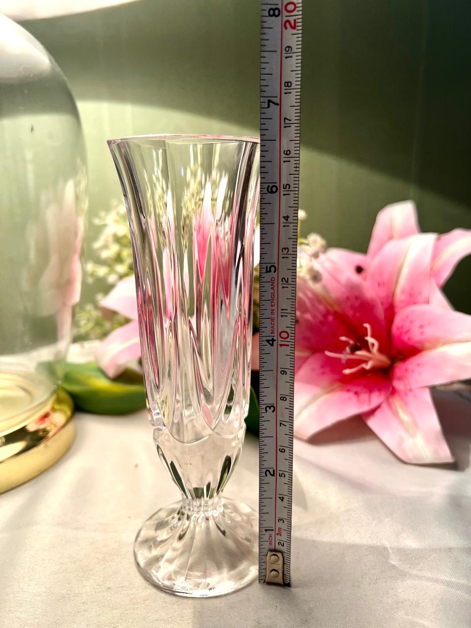 Vintage Cut Crystal Bud Vase / Stem Vase Approx. 16.5 cm Tall
