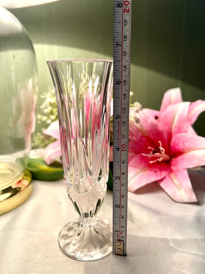 Vintage Cut Crystal Bud Vase / Stem Vase Approx. 16.5 cm Tall