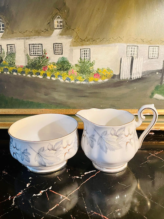 milk jug set, sugar bowl set, tea set accessories, bone china jug bowl, vintage tea set, floral crockery, English tea service, antique jug bowl, elegant tea set, ceramic sugar pot