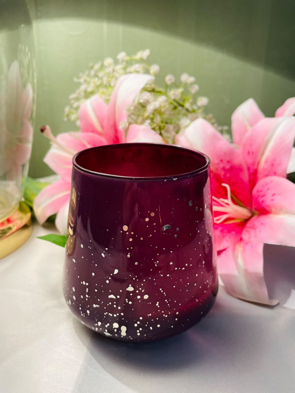Lustre Fruit Punch Scented Candle Purple Crystal Approx. 10 cm