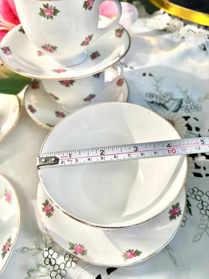 Vintage Pink Rose Tea Set with Gold Trim England