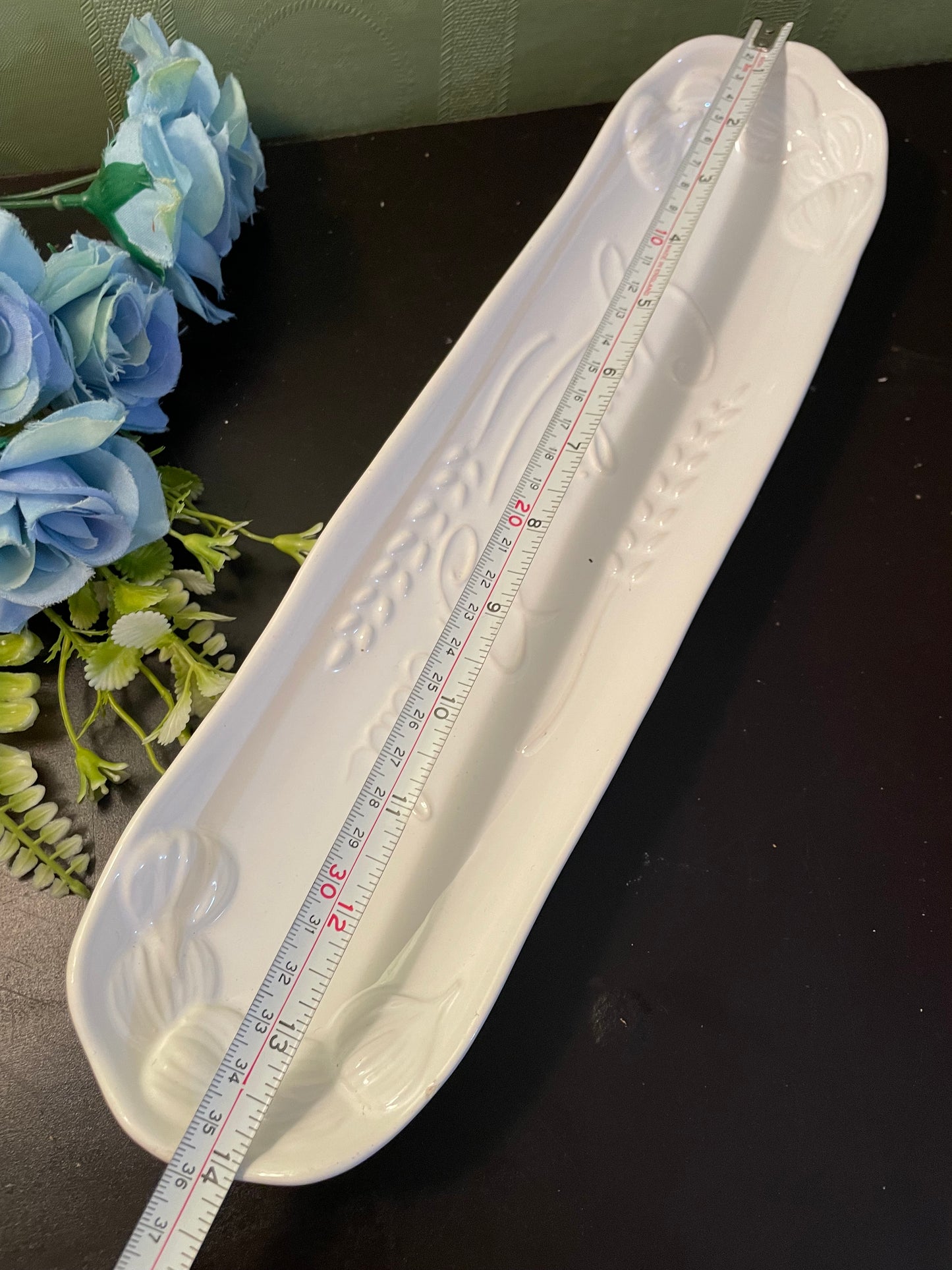 Rayware White Ceramic Garlic Bread Serving Platter Tray