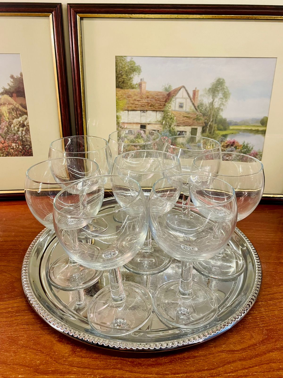 Set of 8 Clear Glasses – 6 Inch Height | Elegant Stemware