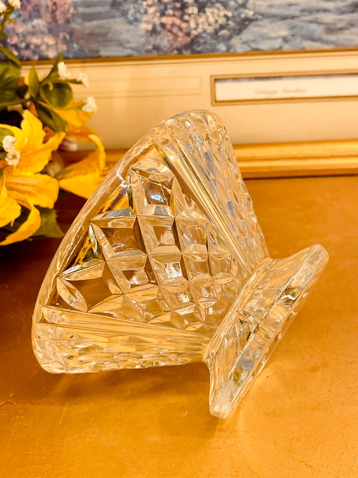 Vintage Cut Glass Pedestal – Elegant Serving Bowl