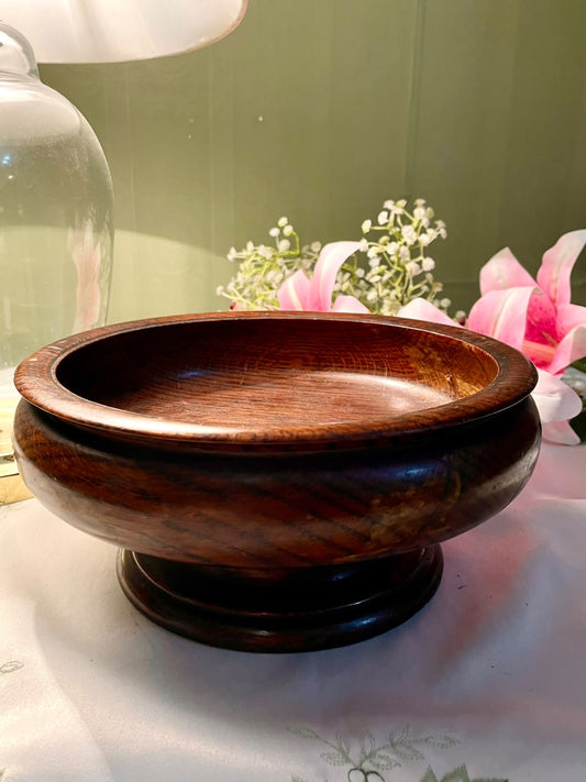 Vintage Wooden Serving Bowl 23 cm