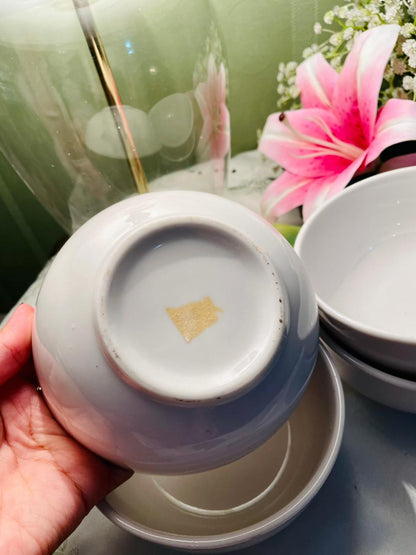 White Ceramic Serving Bowls – Set of 4, 5.5 Inch